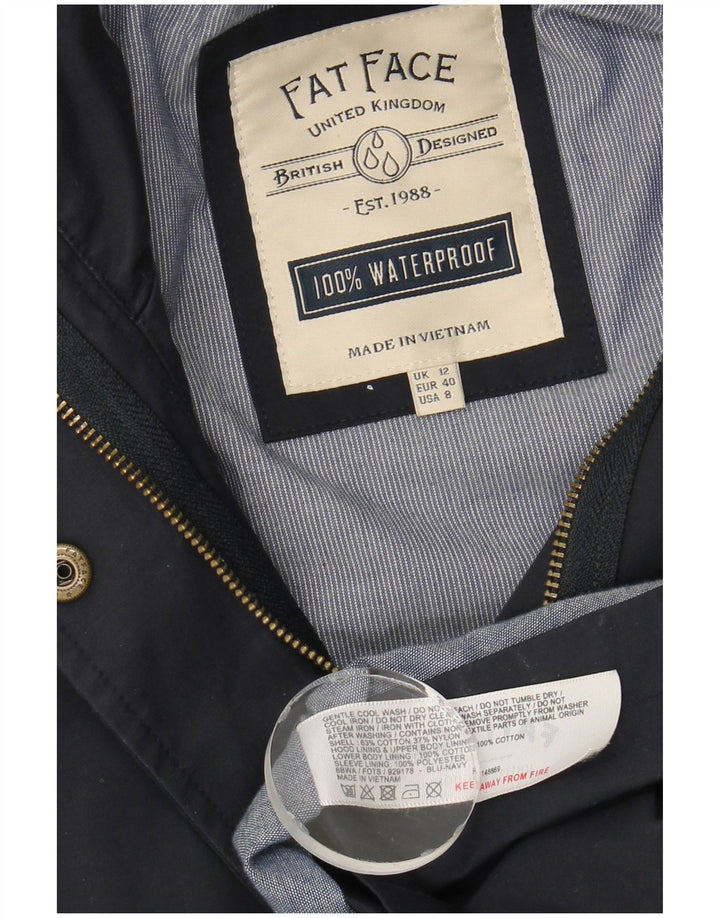 Fat Face Damen-Regenjacke mit Kapuze, UK 12, mittelmarineblau, Baumwolle