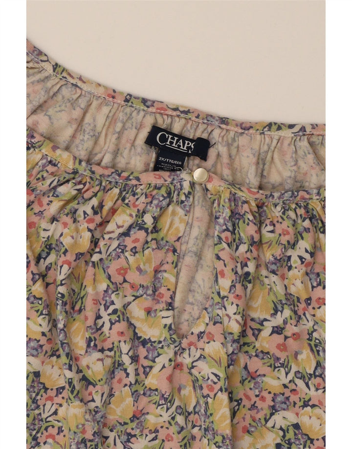 CHAPS Womens Big & Tall Oversized Blouse Top UK 20 2XL Multicoloured Vintage Chaps and Second-Hand Chaps from Messina Hembry 
