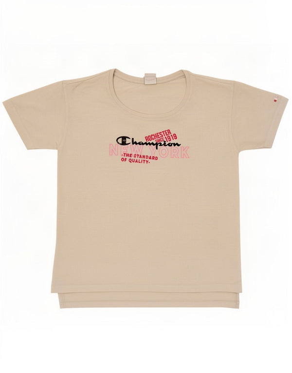 Champion Damen Grafik-T-Shirt-Oberteil UK 16 Large Weiße Baumwolle
