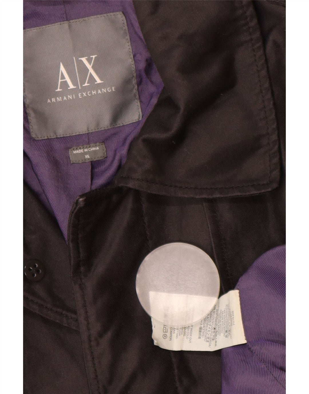 Armani Exchange Herren Trenchcoat UK 42 XL Schwarz Baumwolle