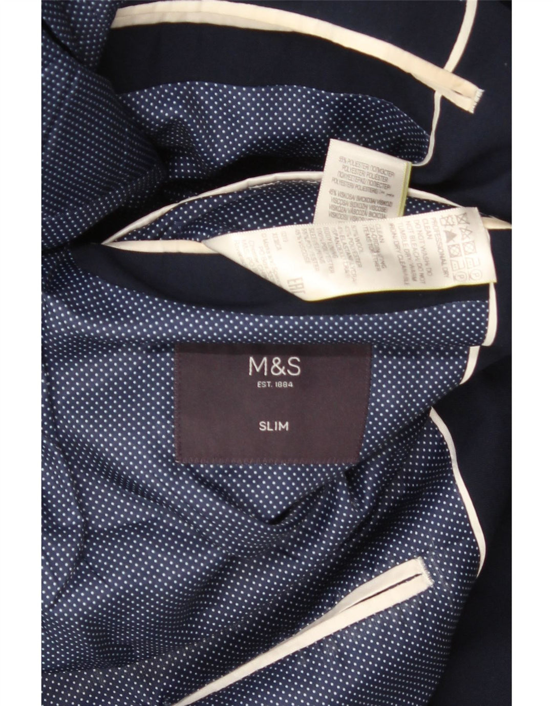 Marks & Spencer Herren-Slim-Blazer mit 2 Knöpfen, Gr. 38, Mittelmarineblau