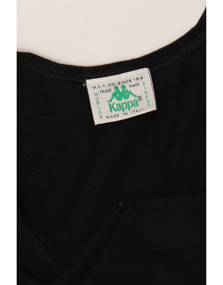 Kappa Damen Weste Top UK 14 Large Schwarz Baumwolle