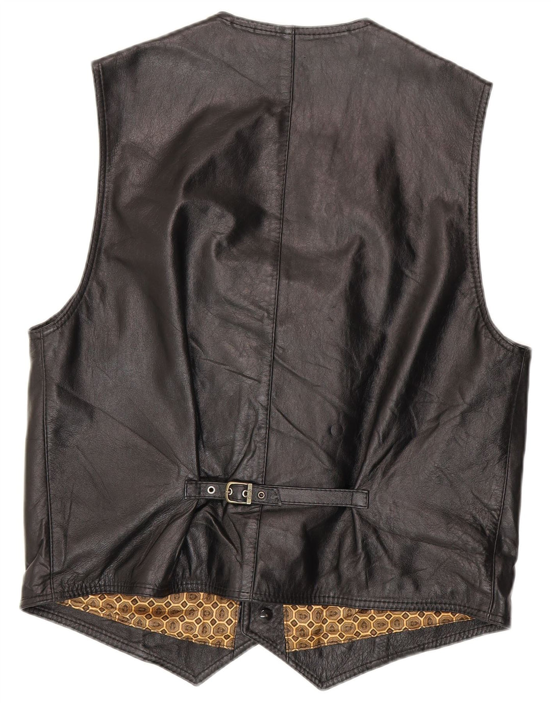 Vintage Herren Lederweste Mittelschwarzes Leder