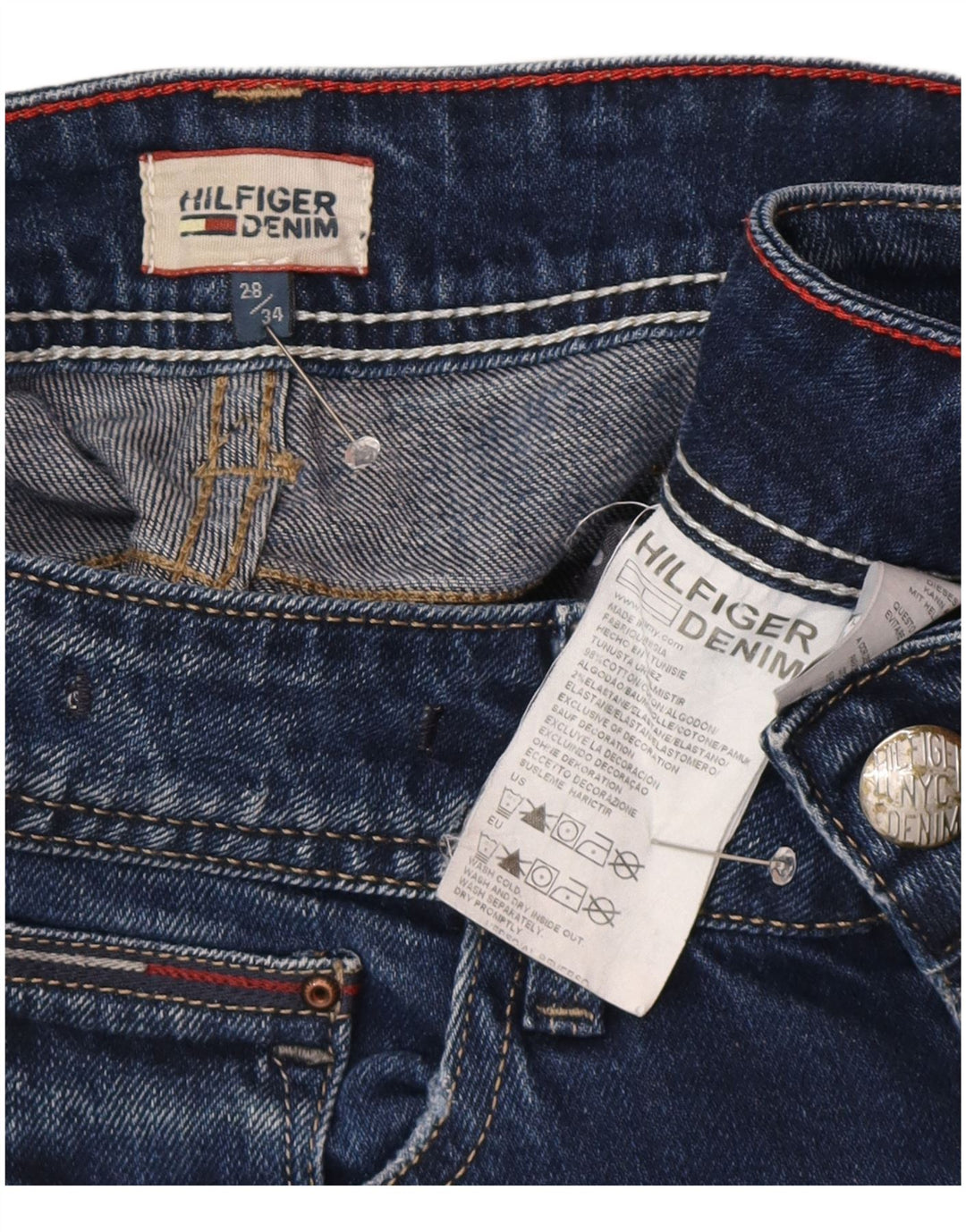 Tommy Hilfiger Damen Bootcut Jeans W28 L30 Blaue Baumwolle