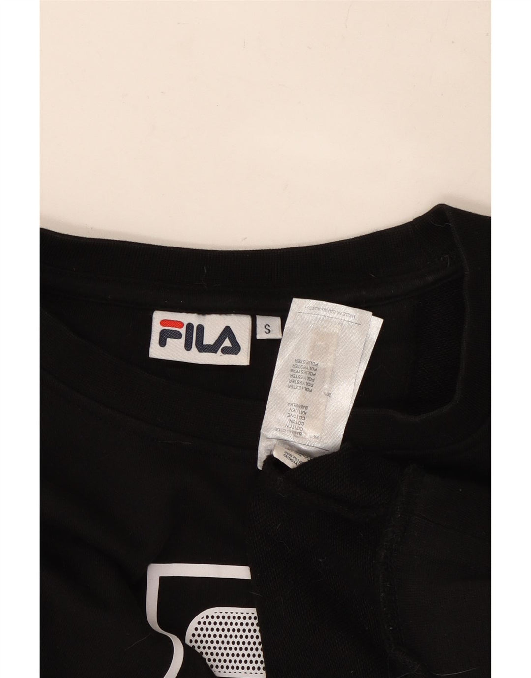 FILA Damen-Pullover, übergroß, Crop Graphic, Sweatshirt, Gr. 10, Größe S, Schwarz