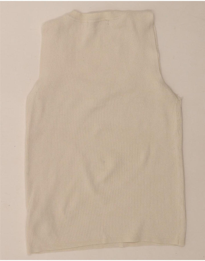 Marks & Spencer Damen Crop Vest Tank Top UK 12 Mittelweiße Viskose