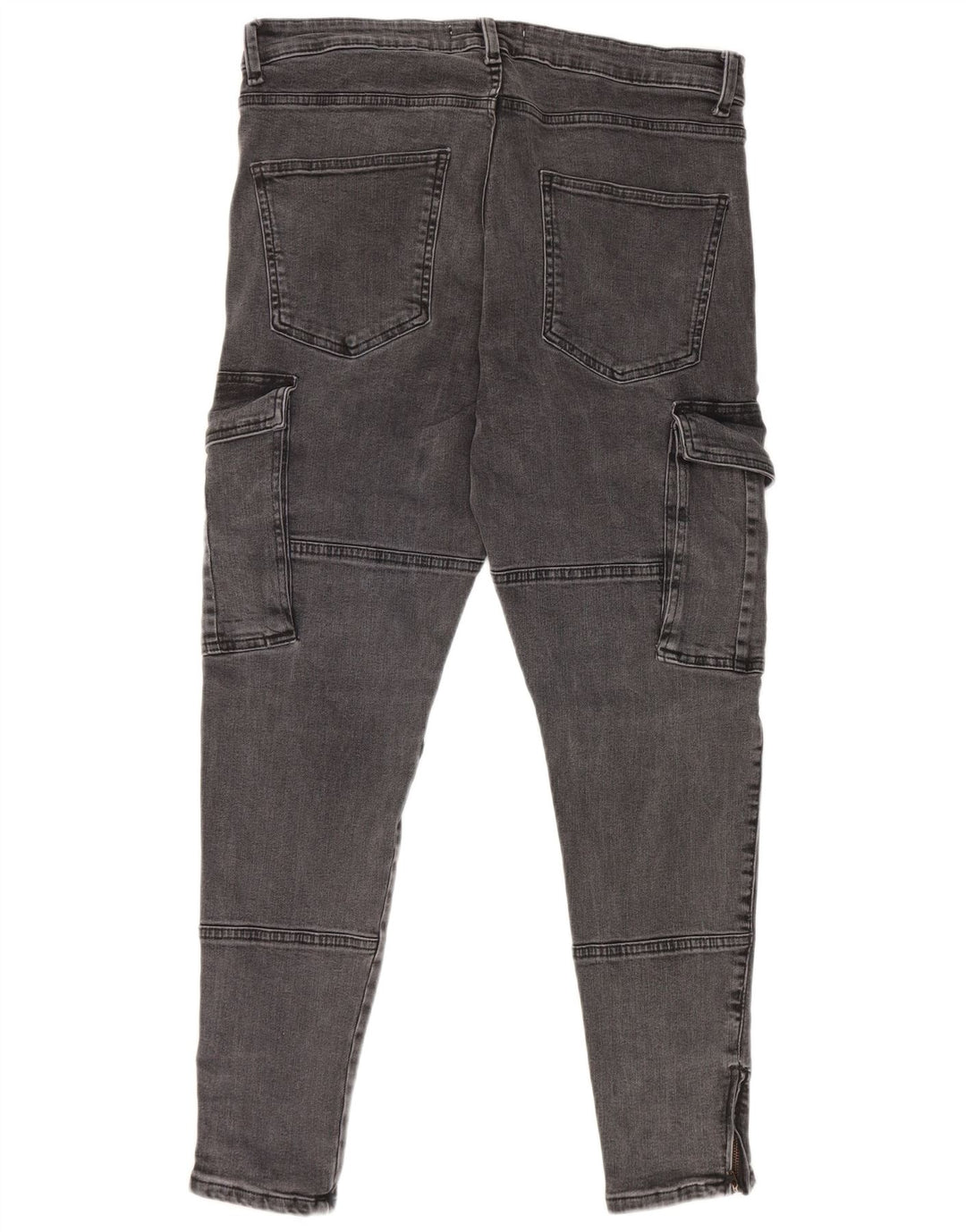 Zara Herren Cargo Slim Jeans EU 44 Large W34 L29 Graue Baumwolle