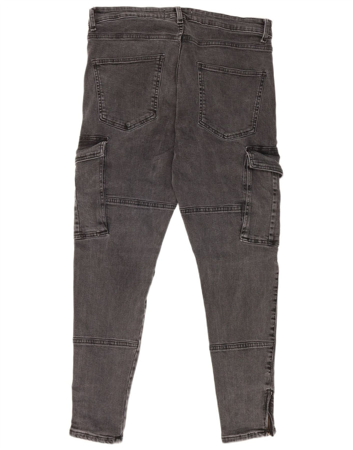 Zara Herren Cargo Slim Jeans EU 44 Large W34 L29 Graue Baumwolle