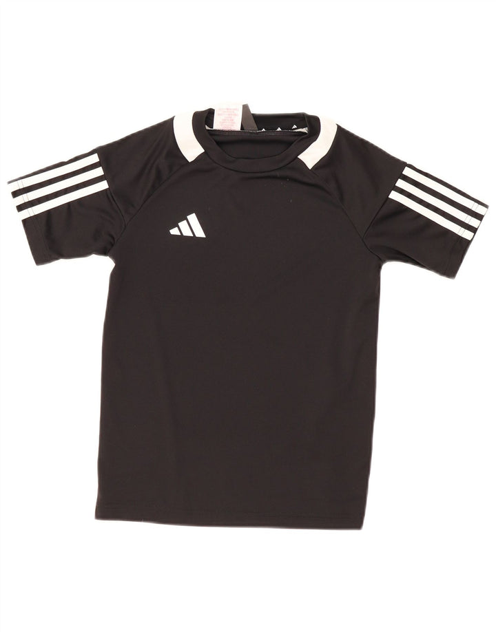 Adidas Jungen Aeroready T-Shirt Top 9–10 Jahre, schwarzes Polyester