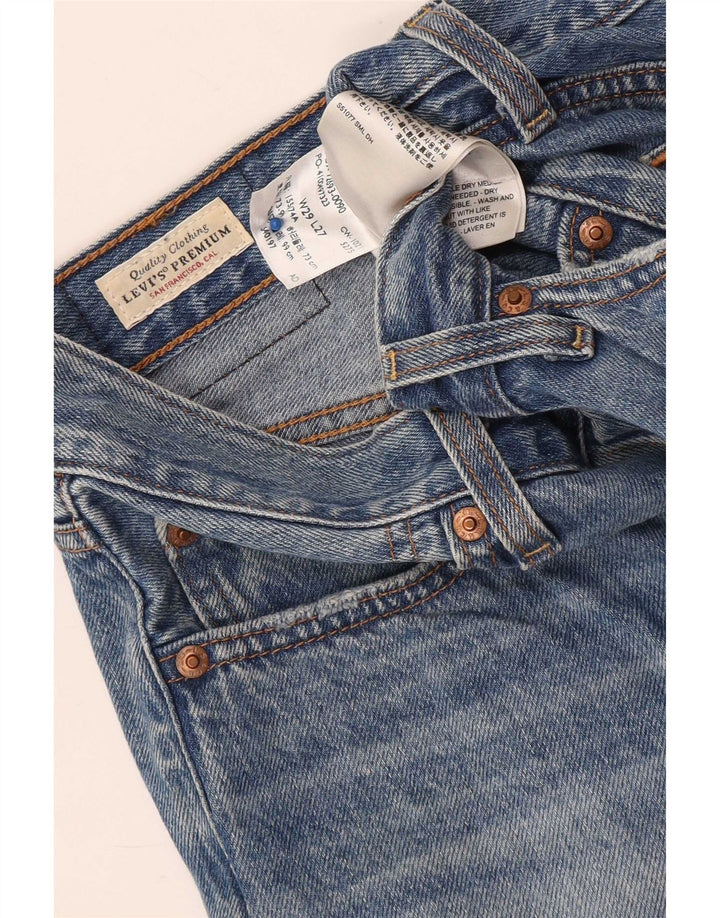Levi's Damen Ribcage Distressed Straight Jeans W29 L27 Blaue Baumwolle