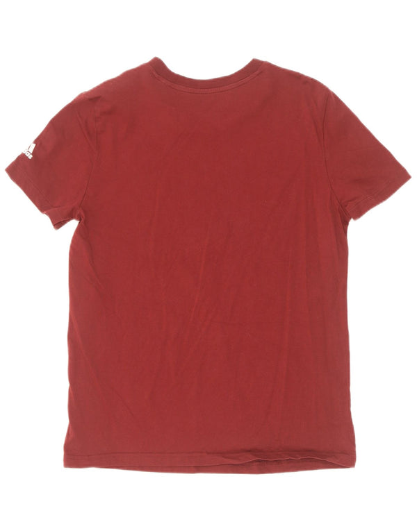 Adidas Damen Slim Fit Graphic T-Shirt Top UK 16/18 Large Burgund Baumwolle