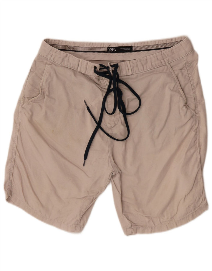 Zara Damen Chinoshorts EU 40 Medium W31 Beige