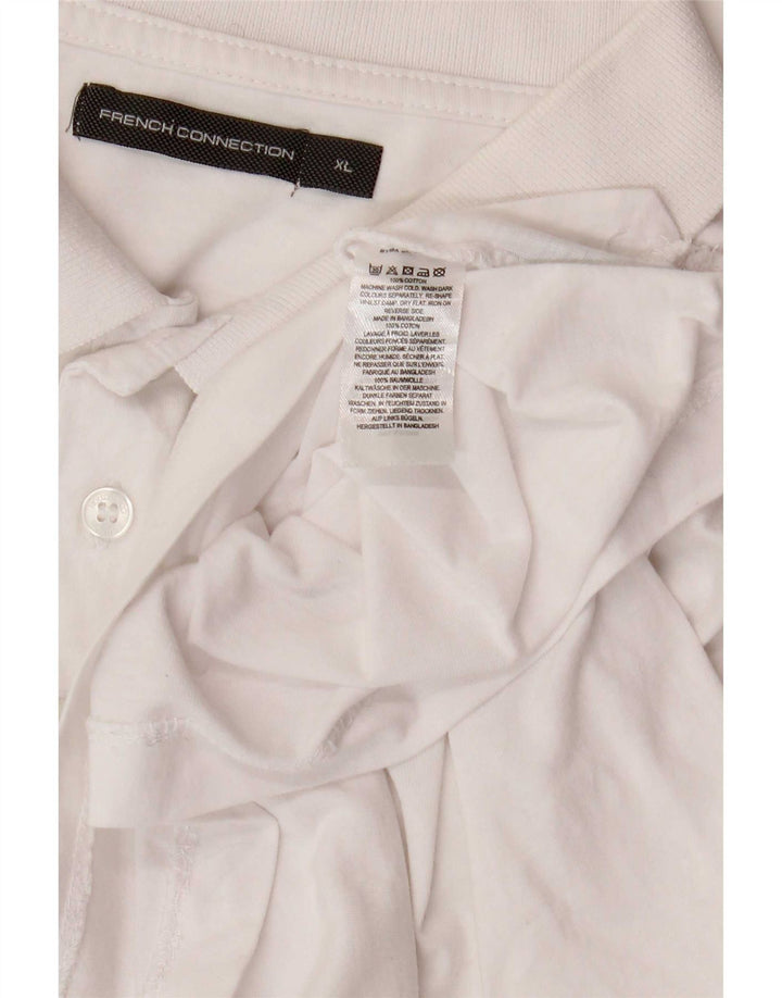 French Connection Herren-Poloshirt XL aus weißer Baumwolle