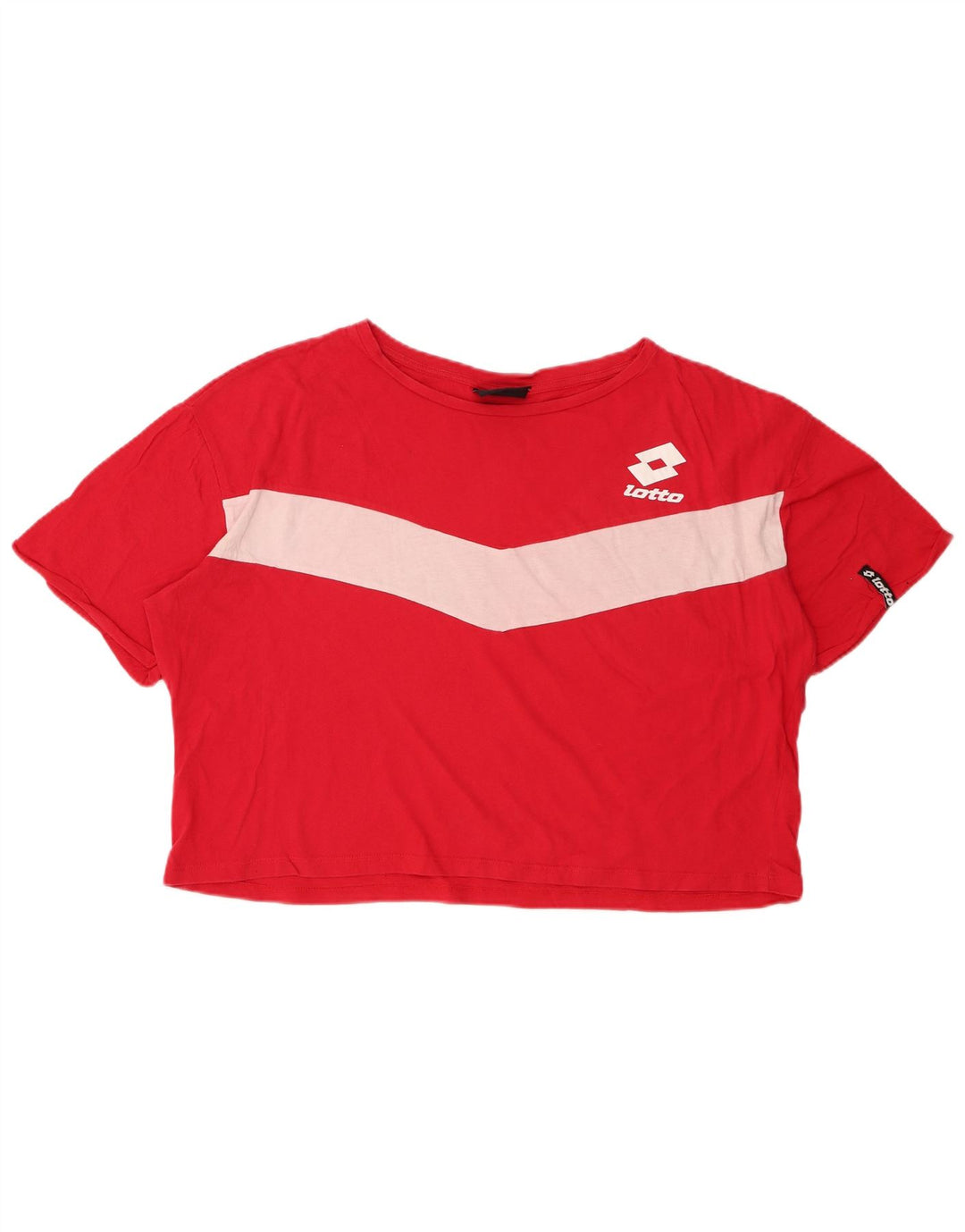LOTTO Damen Crop Oversize T-Shirt Top UK 18 XL Rot Colourblock Baumwolle