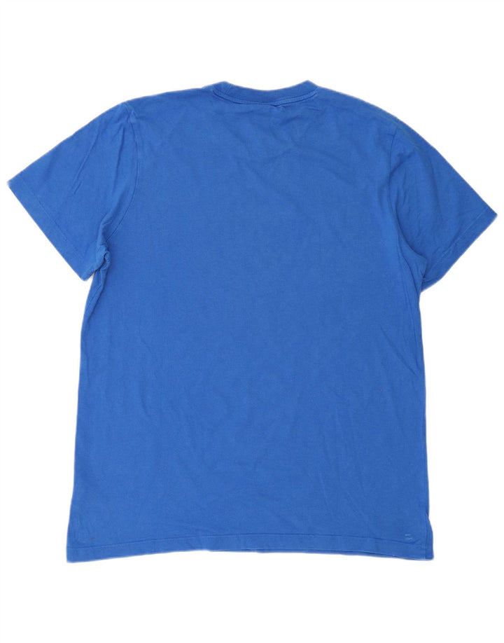 Adidas Herren Grafik T-Shirt Top Große blaue Baumwolle