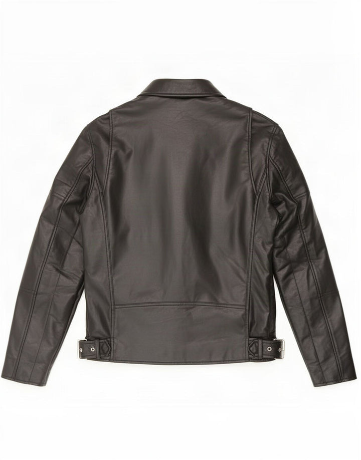 Zara Herren Kunstleder Bikerjacke UK 38 Medium Schwarz