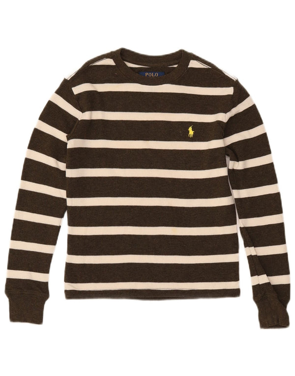 POLO RALPH LAUREN Jungen-Pullover mit U-Boot-Ausschnitt, 7–8 Jahre, Größe S, Khaki