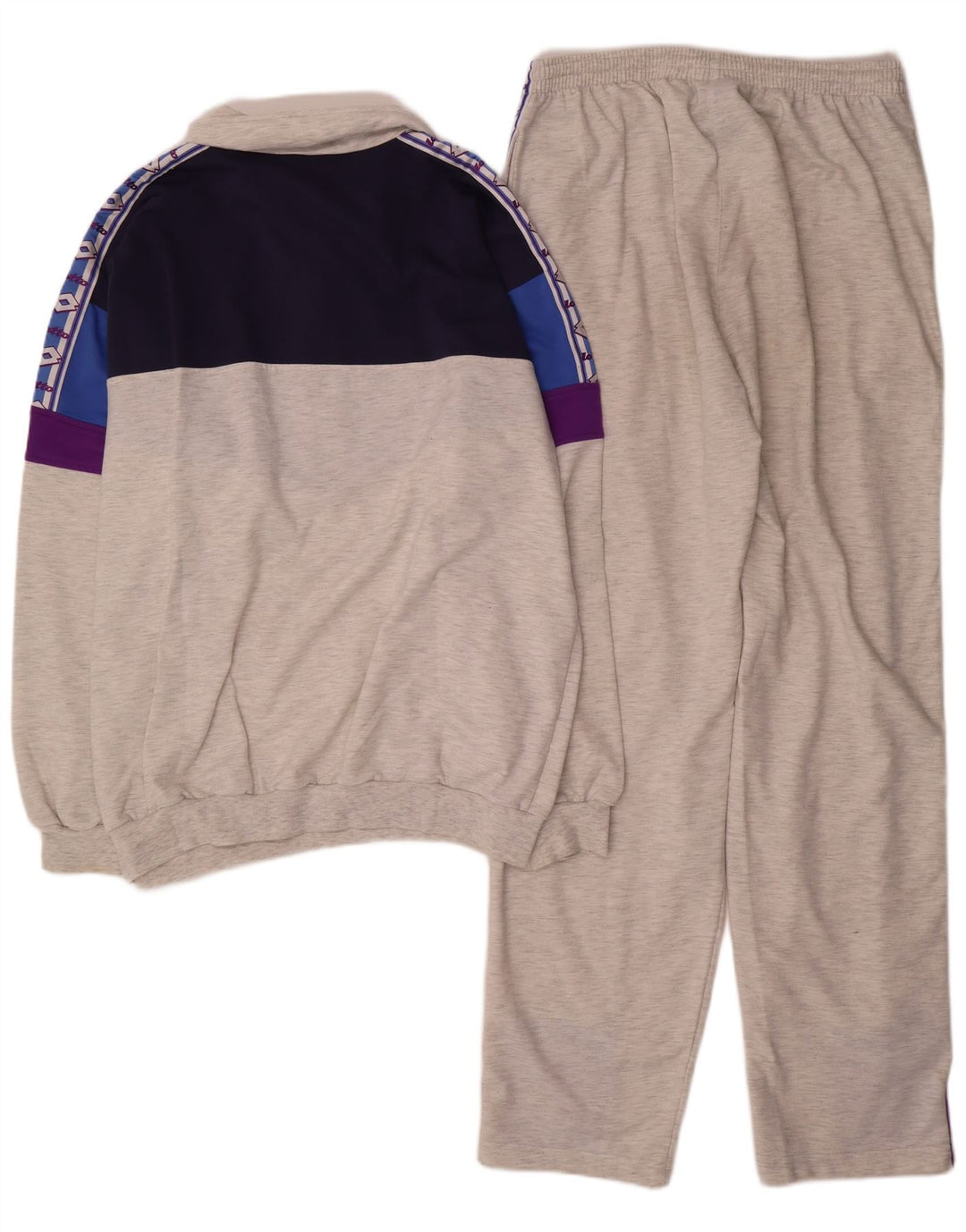 Lotto Herren-Trainingsanzug mit Grafik, XL, grau, Colourblock-Polyester