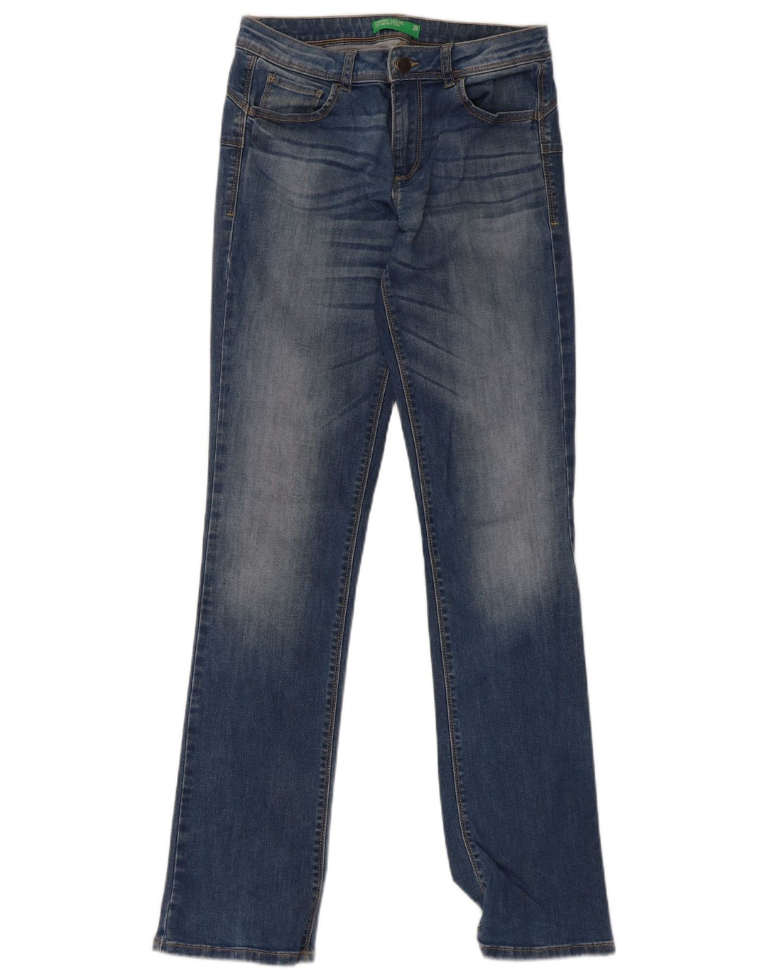 Benetton Damen Slim Jeans W28 L32 Blau