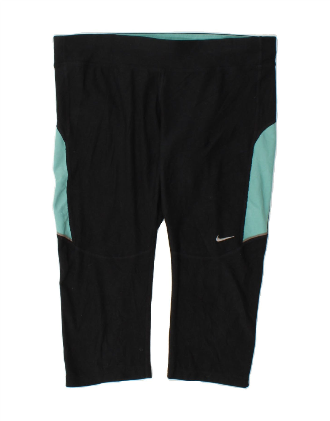 NIKE Womens Dri Fit Capri Leggings UK 14 Medium Black Colourblock Vintage Nike and Second-Hand Nike from Messina Hembry 