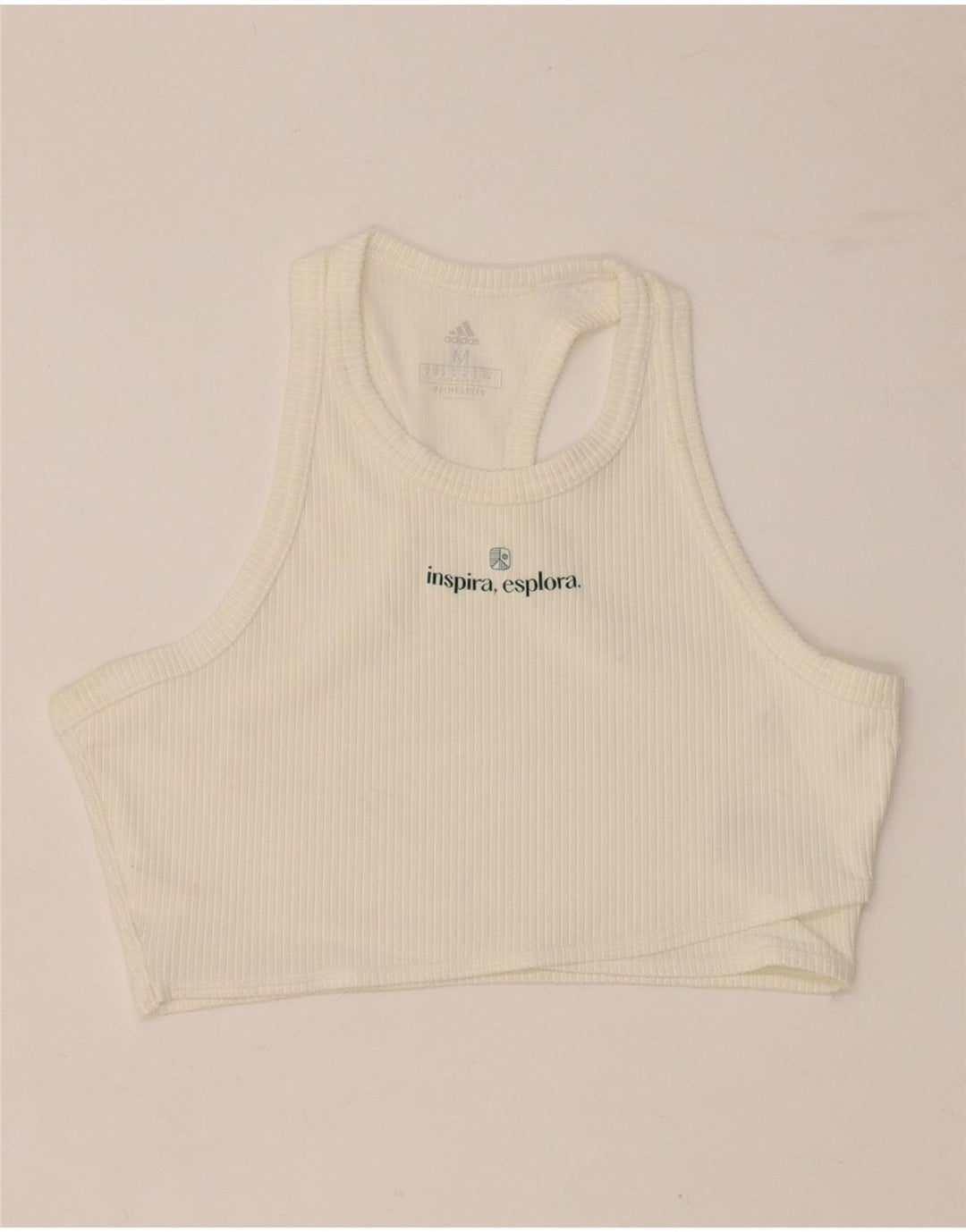 ADIDAS Damen Aeroready Crop Vest Top UK 12/14 Medium Weiß Polyamid