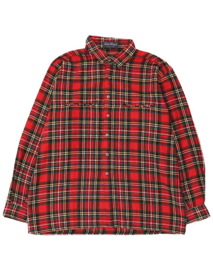 Vintage Herren Flanellhemd XL rot kariert Wolle