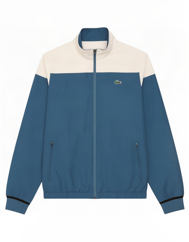 Lacoste Herren-Trainingsanzug mit grafischem Oberteil, Größe 3, klein, blau, Farbblock