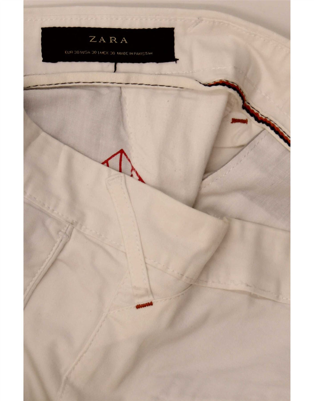 Zara Slim Chino-Hose für Herren, EU 38, Größe S, W30, L26, Weiß