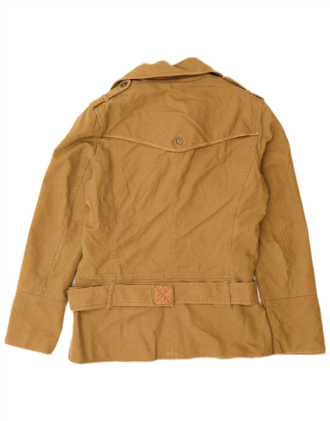 Massimo Dutti Damen Pea Coat UK 14 Mittelbeige Baumwolle