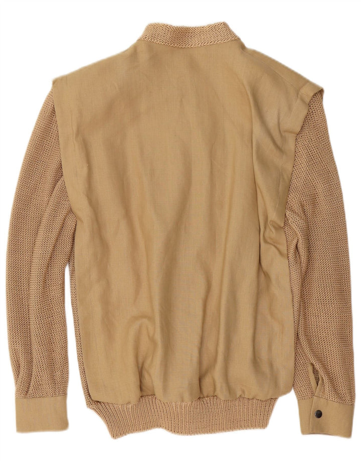 Vintage Damen Bomberjacke UK 16 Large Beige