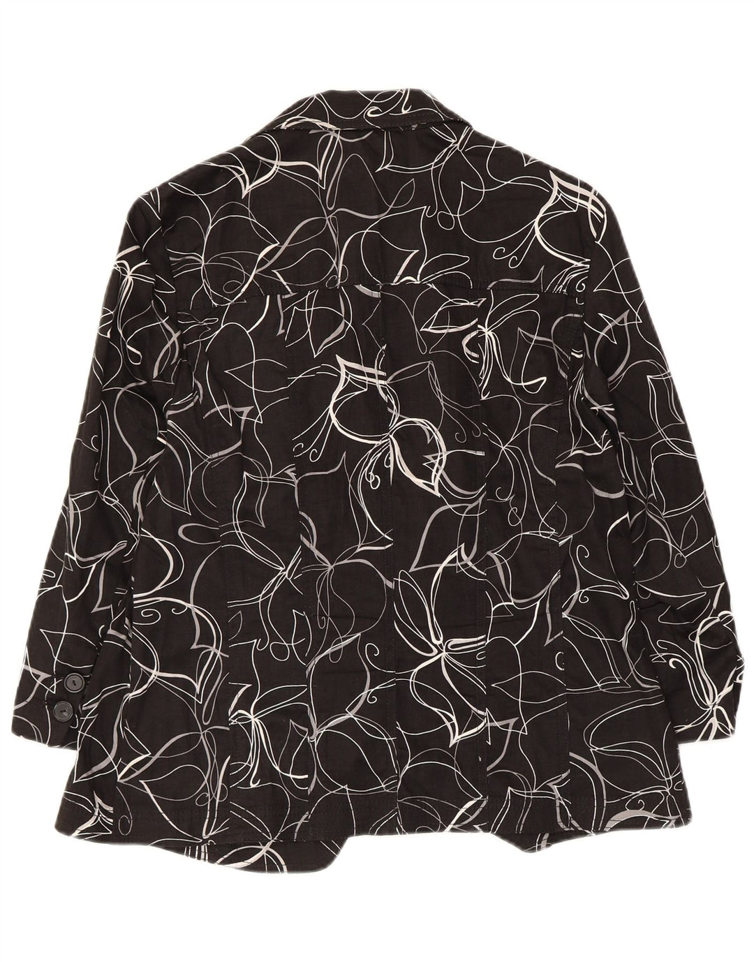Perte by Krizia Damen 3-Knopf-Blazerjacke UK 12 Mittelschwarz geblümt