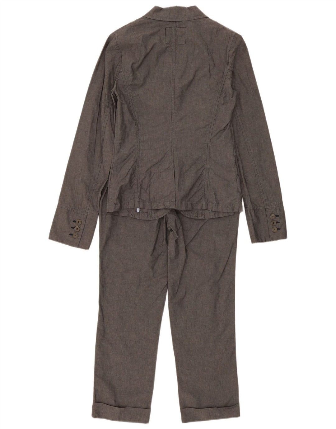 Sisley Damen-Anzug mit 3 Knöpfen, 2-teilig, Größe 40, Größe S, W28, L23, Grau, Baumwolle