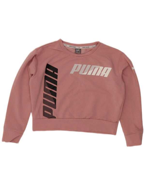 Puma Mädchen Crop Graphic Sweatshirt Pullover 9–10 Jahre Rosa Baumwolle