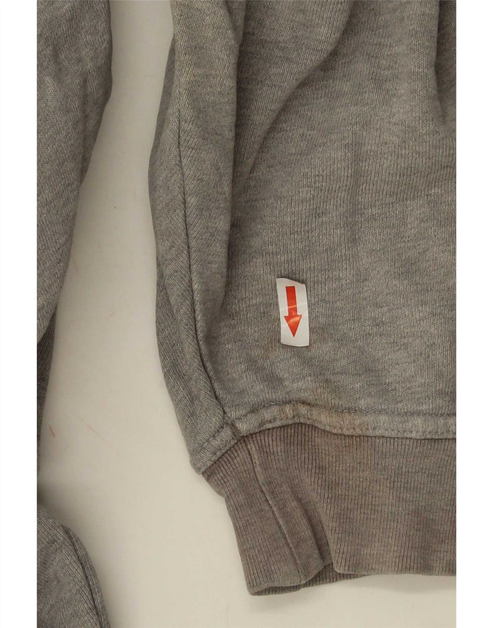 Adidas Damen Übergroßer Kapuzenpullover UK 14 Mittelgraue Baumwolle