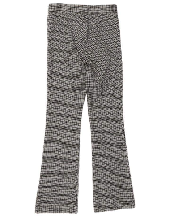 ZARA Damen Bootcut Freizeithose Klein W26 L26 Grau Chevron