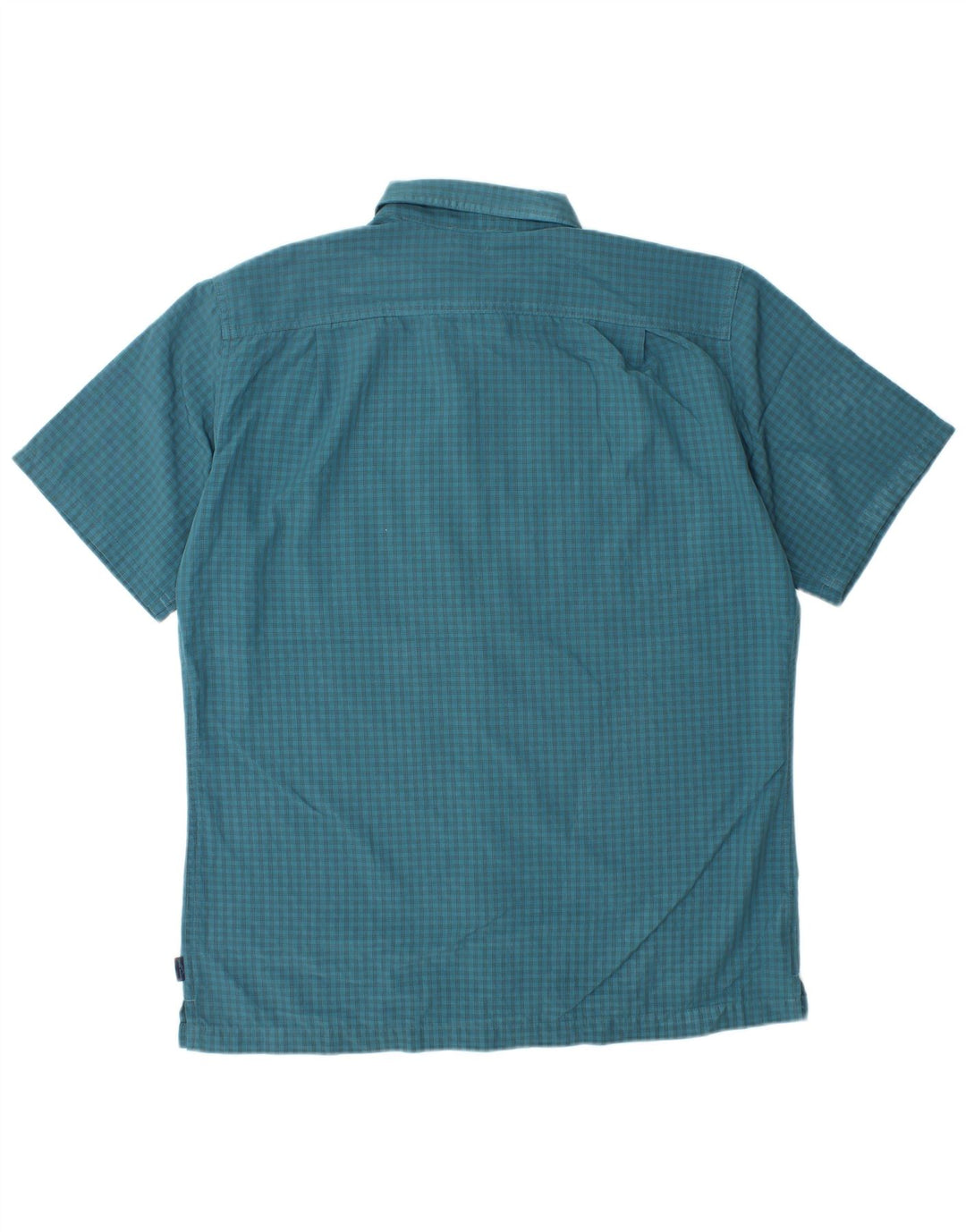 EDDIE BAUER Herren Kurzarmhemd Mittelblaues Gingham-Polyester