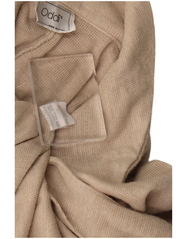 VINTAGE Damen Poncho Cardigan Pullover Einheitsgröße Beige Wolle
