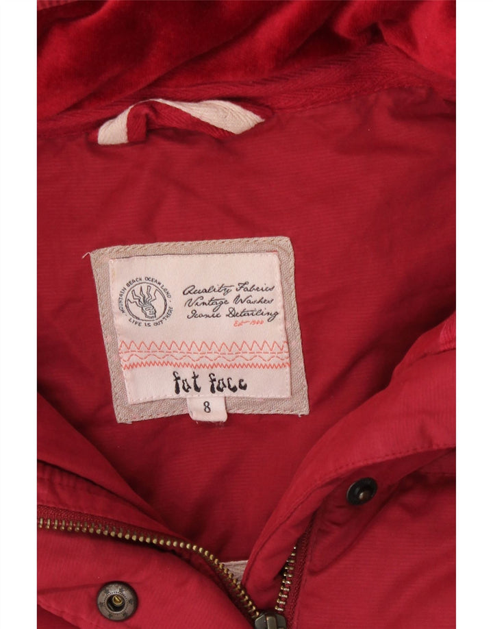 Fat Face wattierte Damen-Weste mit Kapuze, UK 8, Größe S, Rot, Polyester