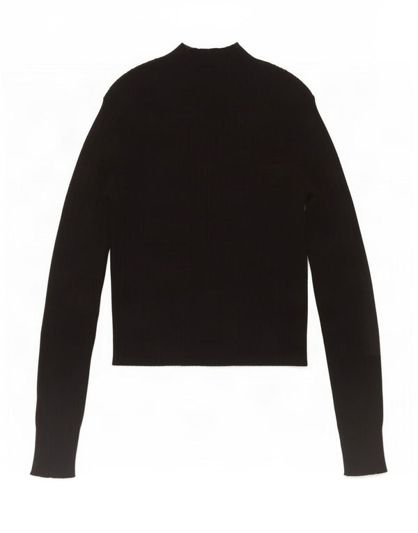Zara Mädchen Crop Top Langarm 13-14 Jahre Schwarze Viskose