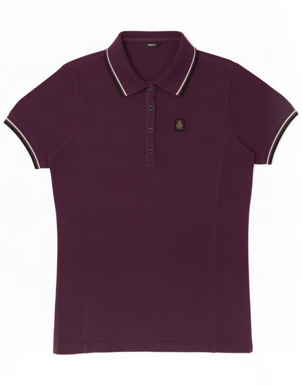 Refrigiwear Damen Poloshirt UK 18 XL Lila gestreift