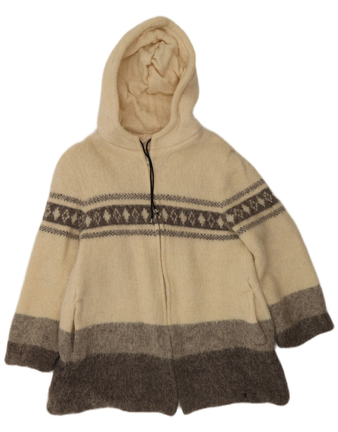Alafoss Icewool Damen-Cardigan-Pullover UK 16 Large Off White Colourblock