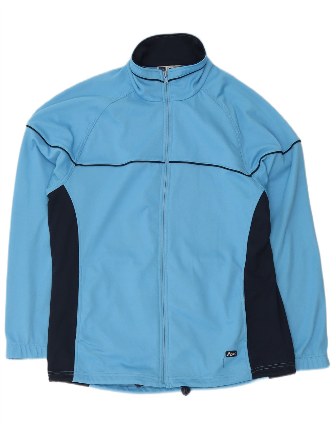 Asics Herren-Trainingsanzug-Top-Jacke aus mittelblauem Colourblock-Polyester