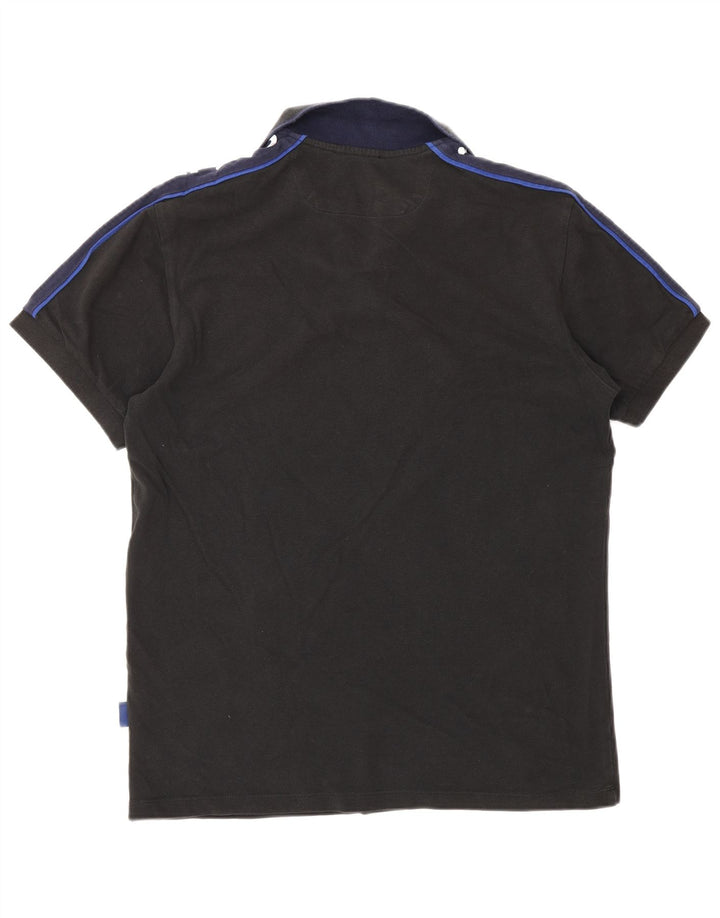 Gas Herren-Poloshirt mit Grafik, Mittelschwarz, Colourblock-Baumwolle
