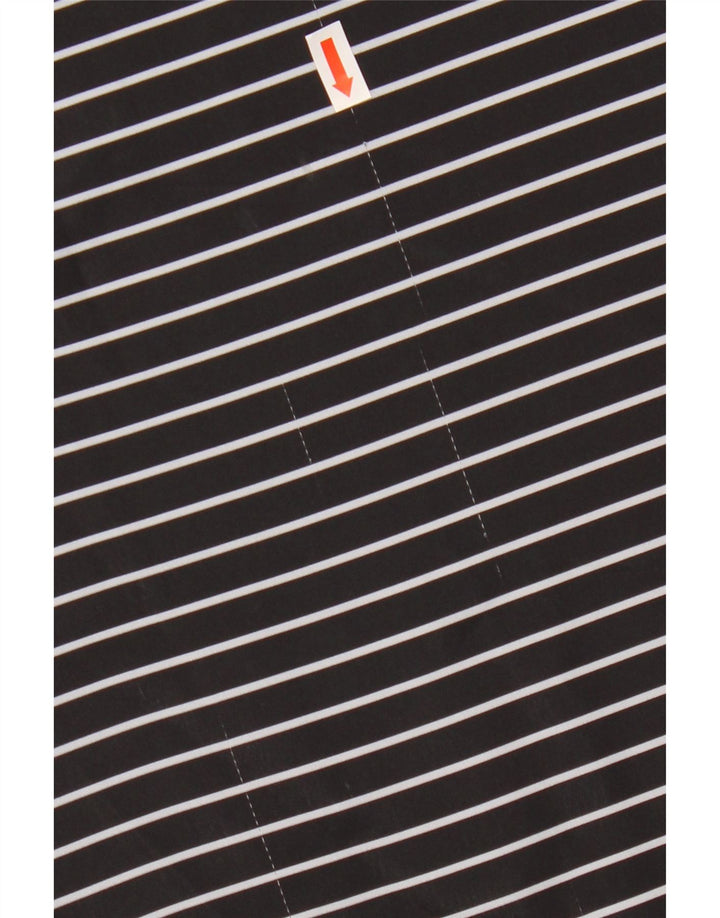 ADIDAS Damen Crop Oversized T-Shirt Top UK 8 Small Schwarz Nadelstreifen