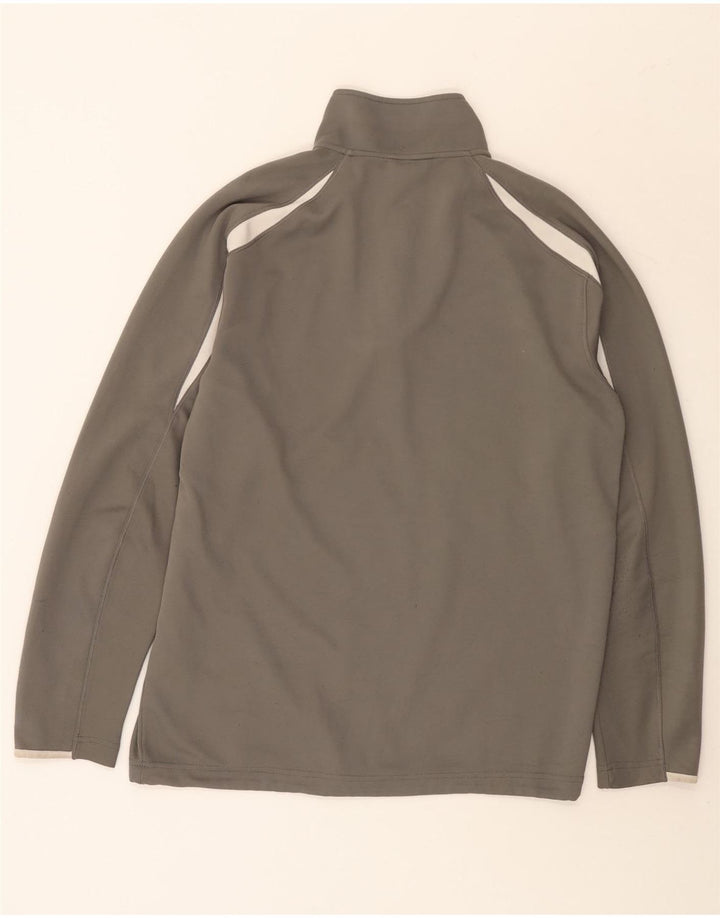 Asics Herren-Pullover-Trainingsanzugoberteil mit Reißverschluss am Hals, großes graues Farbblock-Polyester