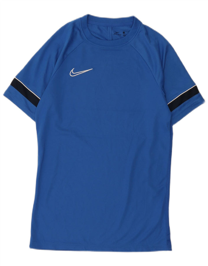 NIKE Herren Dri Fit T-Shirt Top Small Blau Colourblock Polyester