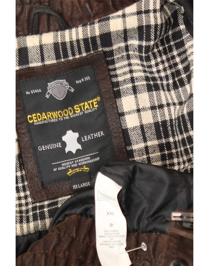 Cedarwood State Herren Lederjacke UK 44 2XL Braun