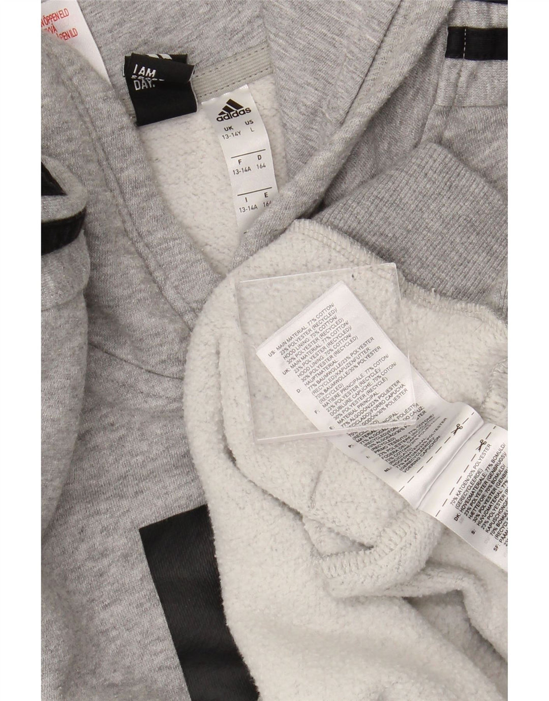 ADIDAS Kapuzenpullover mit Grafik für Jungen, 13–14 Jahre, graue Baumwolle