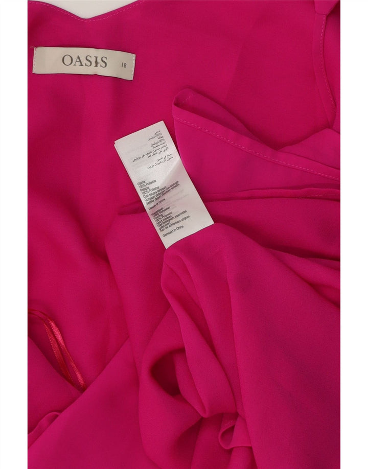 Oasis Damen Crop Cami Top UK 18 XL Rosa Polyester