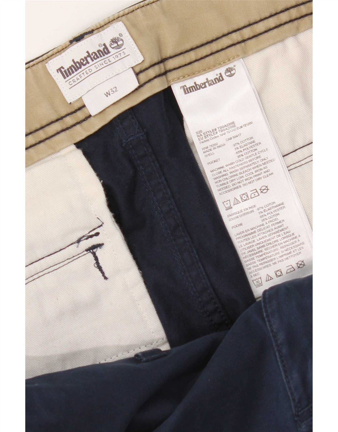Timberland Herren Cargoshorts W32 Medium Marineblau Baumwolle